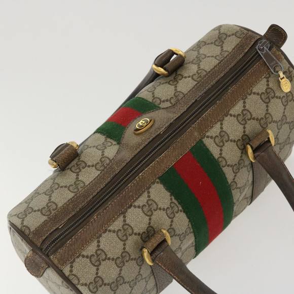 GUCCI GG Canvas Web Sherry Line Hand Bag Beige Red Green 98 02 006 Auth ki2795 - Picture 6 of 16
